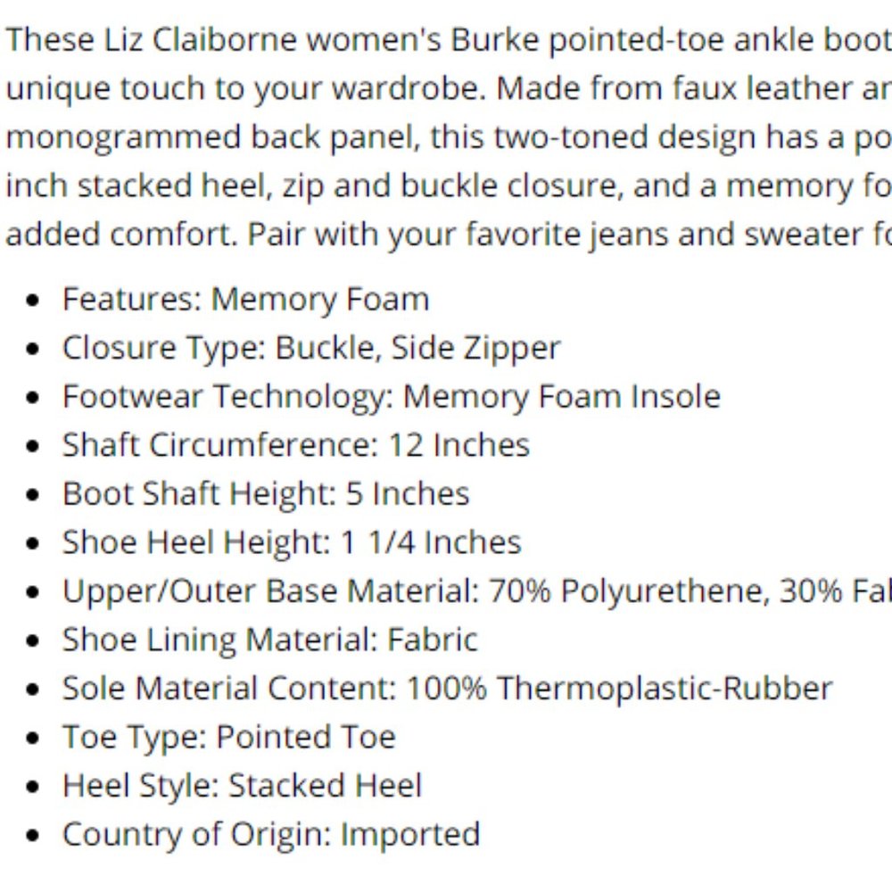 NIB Liz Claiborne Women's Stacked Heel Booties - Picture 5 of 7